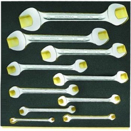 STAHLWILLE TOOLS Double open ended Wrenchs i.TCS inlay No.TCS10/10, 6X7-30X32MM 2/3-tray10-pcs. 96838182